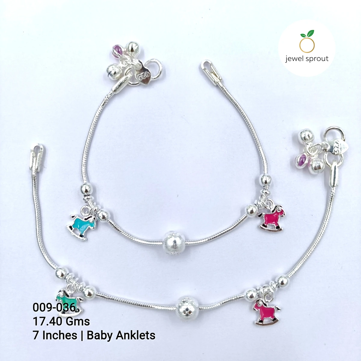 Charming HP Baby Enamel Sterling Silver Anklet for Kids