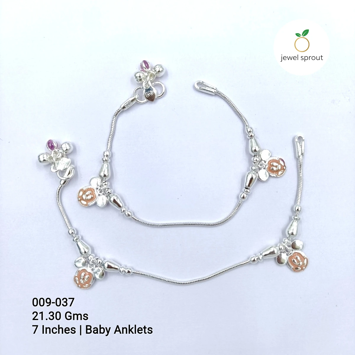 Charming HP Baby Enamel Anklet in 925 Sterling Silver