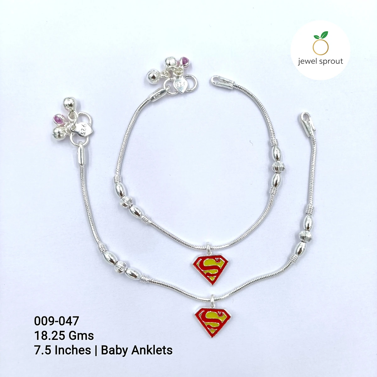 Charming HP Baby Enamel Anklet in 925 Sterling Silver