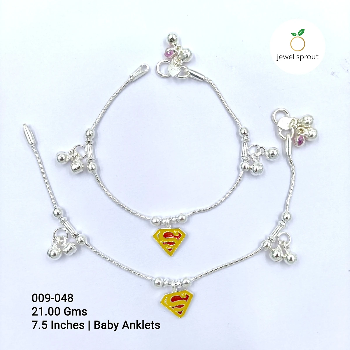 Charming HP Baby Enamel Sterling Silver Anklet