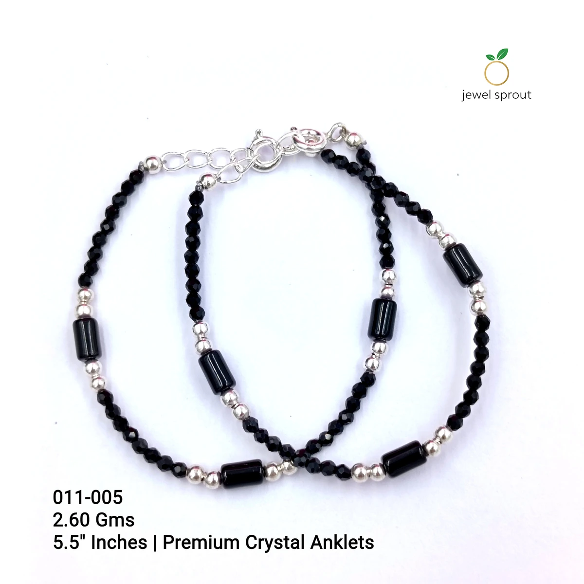 Charming Kids Crystal Anklets - 925 Sterling Silver