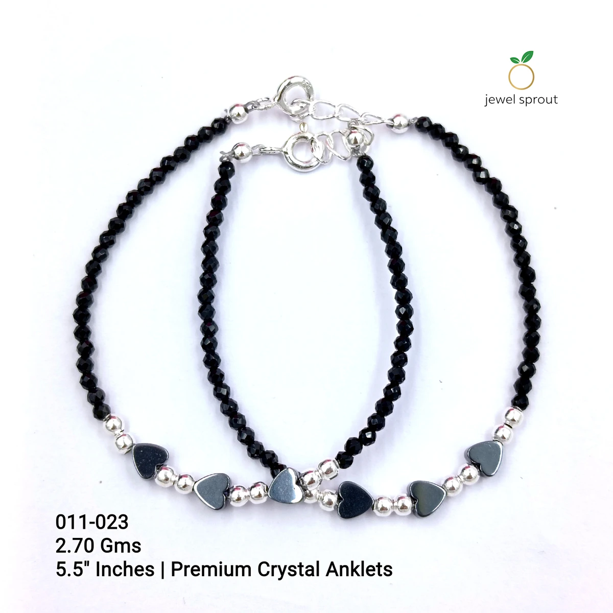 Charming Kids Crystal Anklets in Premium Sterling Silver