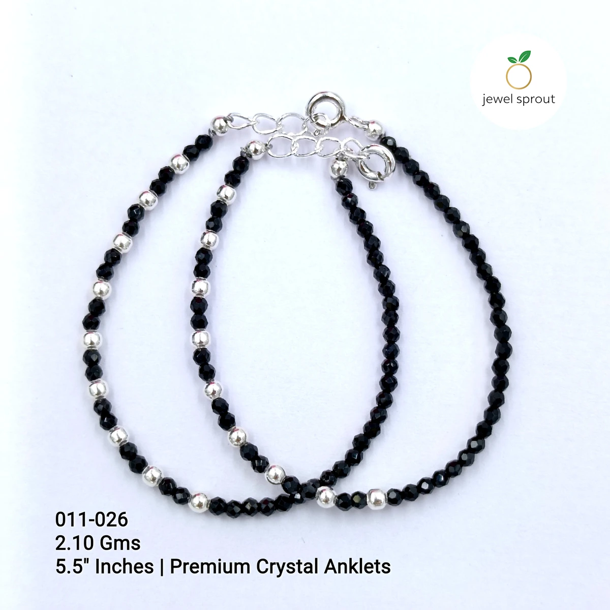 Charming Kids Crystal Anklet in High-Quality Sterling Silver