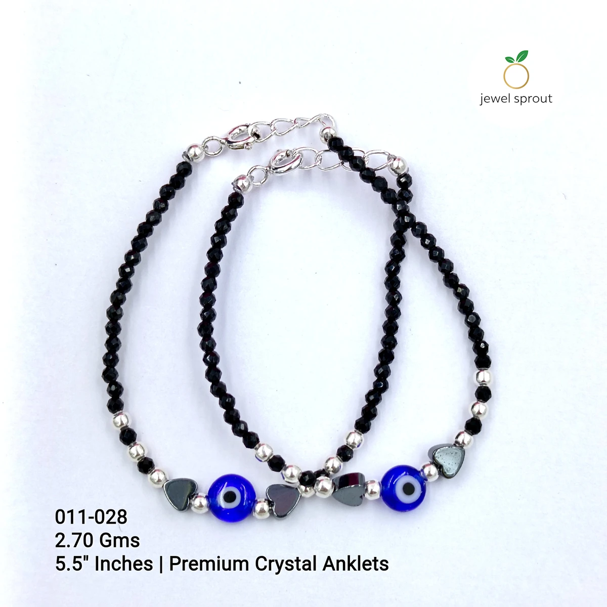 Charming Kids Crystal Anklet in 925 Sterling Silver