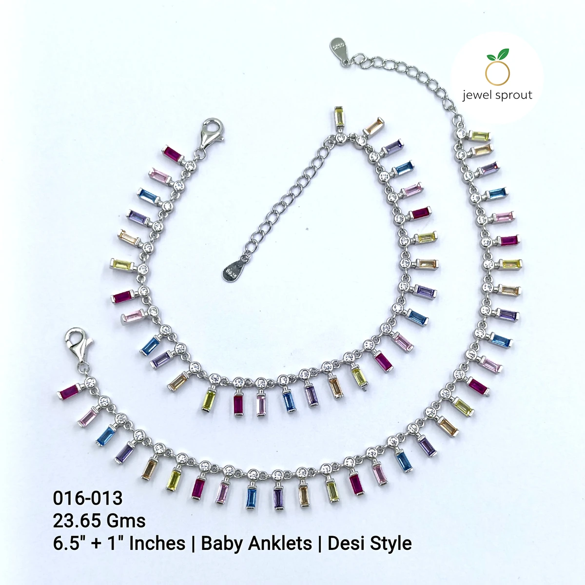 KIDS ANKLETS - DESI STYLE - COLOUR STONES - GB-016-013