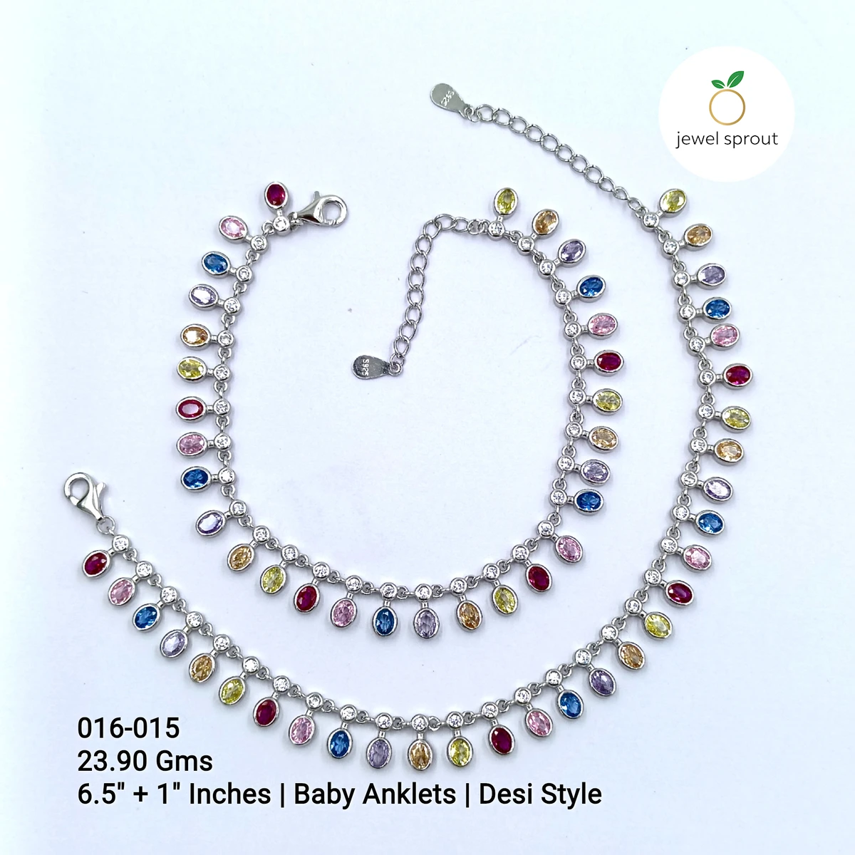 KIDS ANKLETS - DESI STYLE - COLOUR STONES - GB-016-015