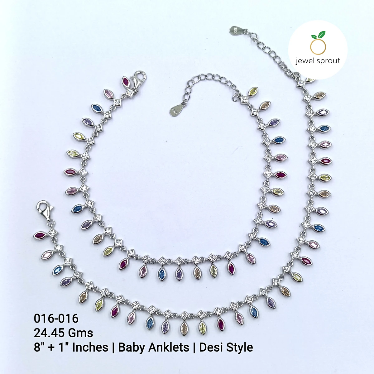 KIDS ANKLETS - DESI STYLE - COLOUR STONES - GB-016-016