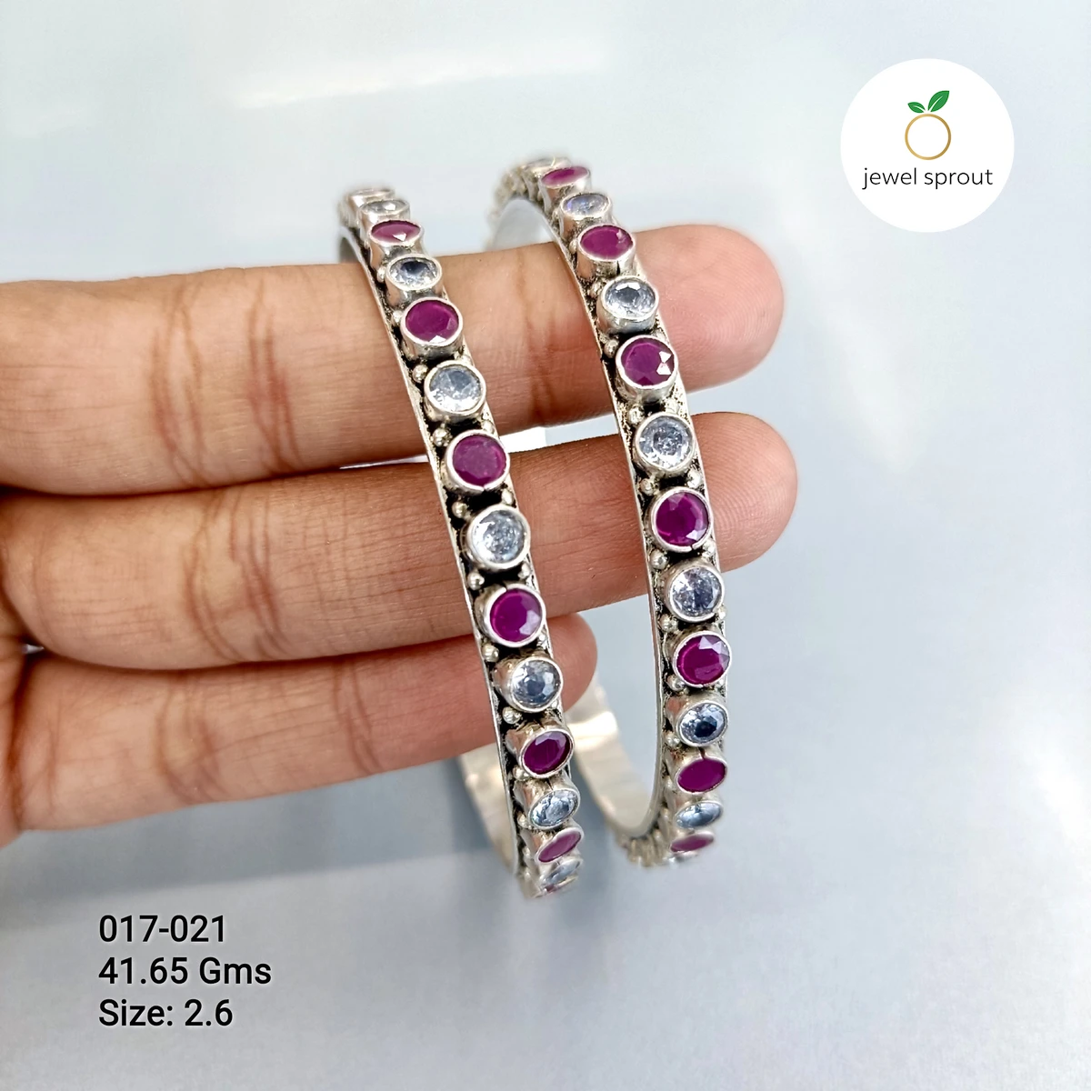 Elegant Zircon Bangles in 925 Sterling Silver