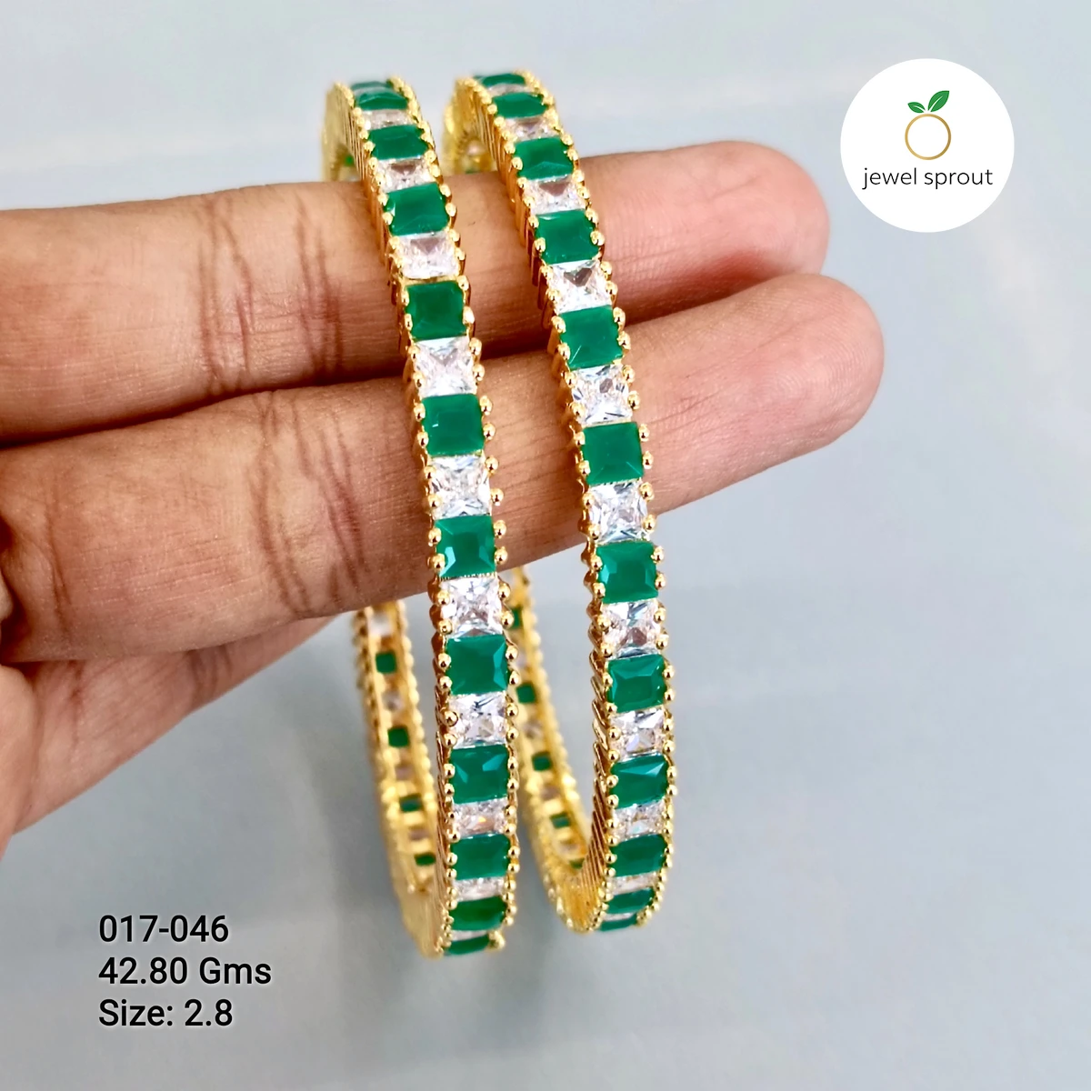 Elegant Zircon Bangles in 925 Sterling Silver