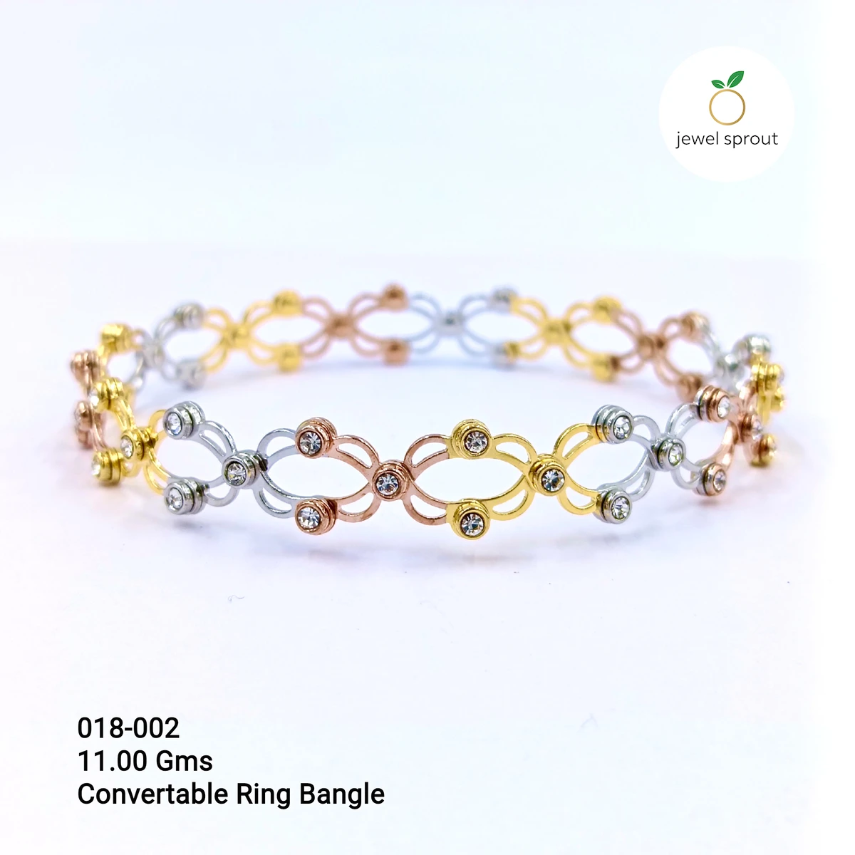 Stylish Convertible Ring Bangle in 925 Sterling Silver