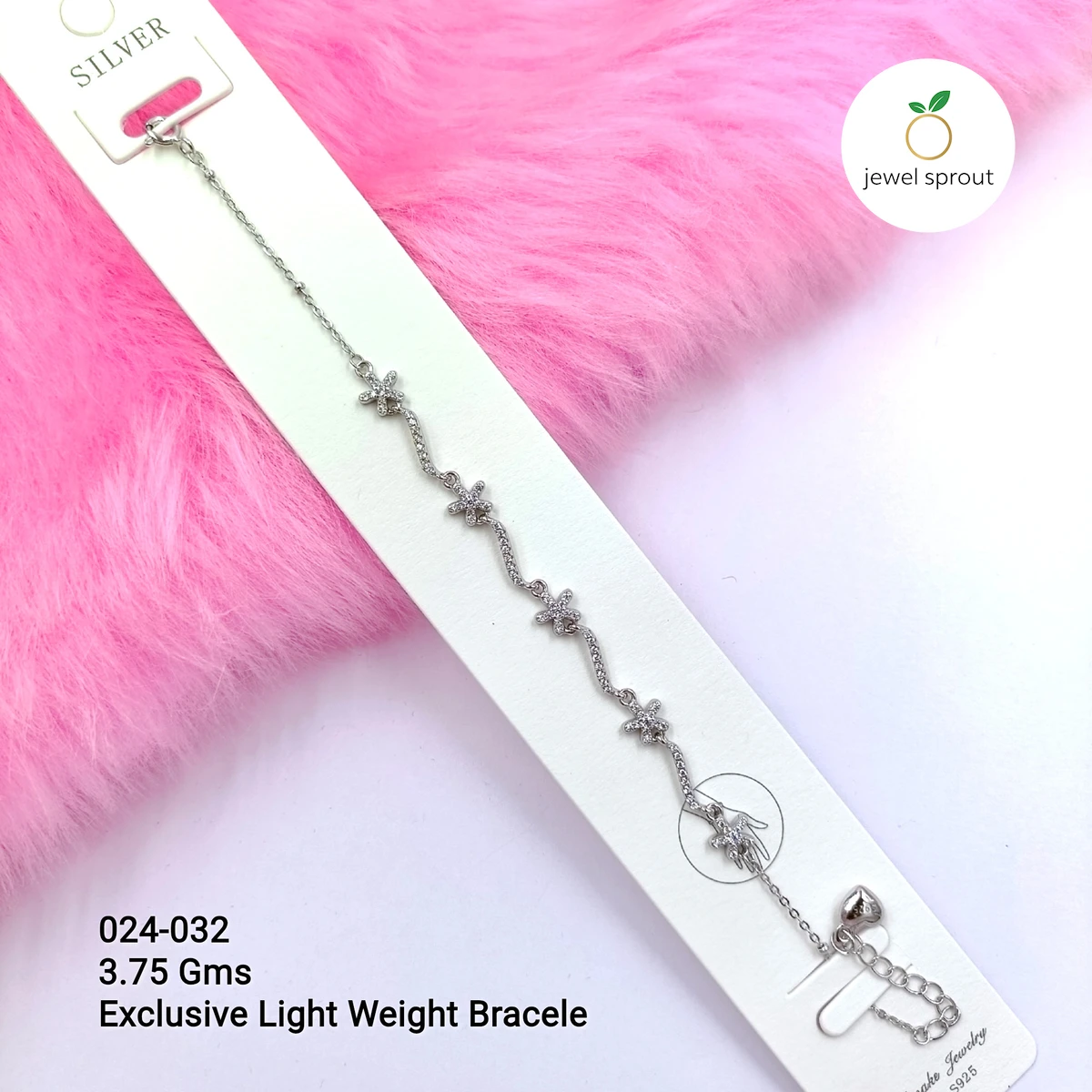 Exclusive Light Weight Luxury Zircon Sterling Silver Bracelet