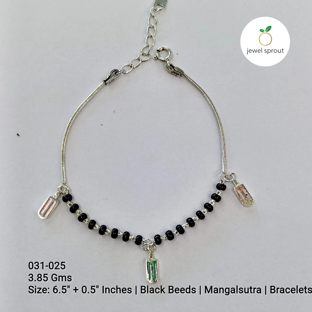 Elegant 925 Sterling Silver Hand Mangal Sutra Bracelet