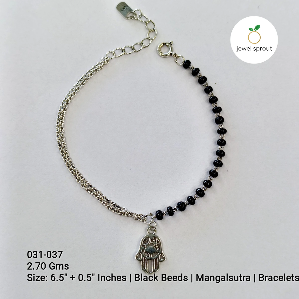 Elegant Hand Mangal Sutra Bracelet in 925 Sterling Silver