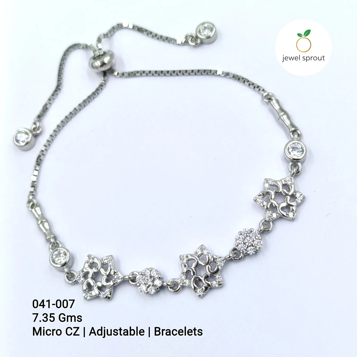 Stylish Micro Adjustable Sterling Silver Bracelet
