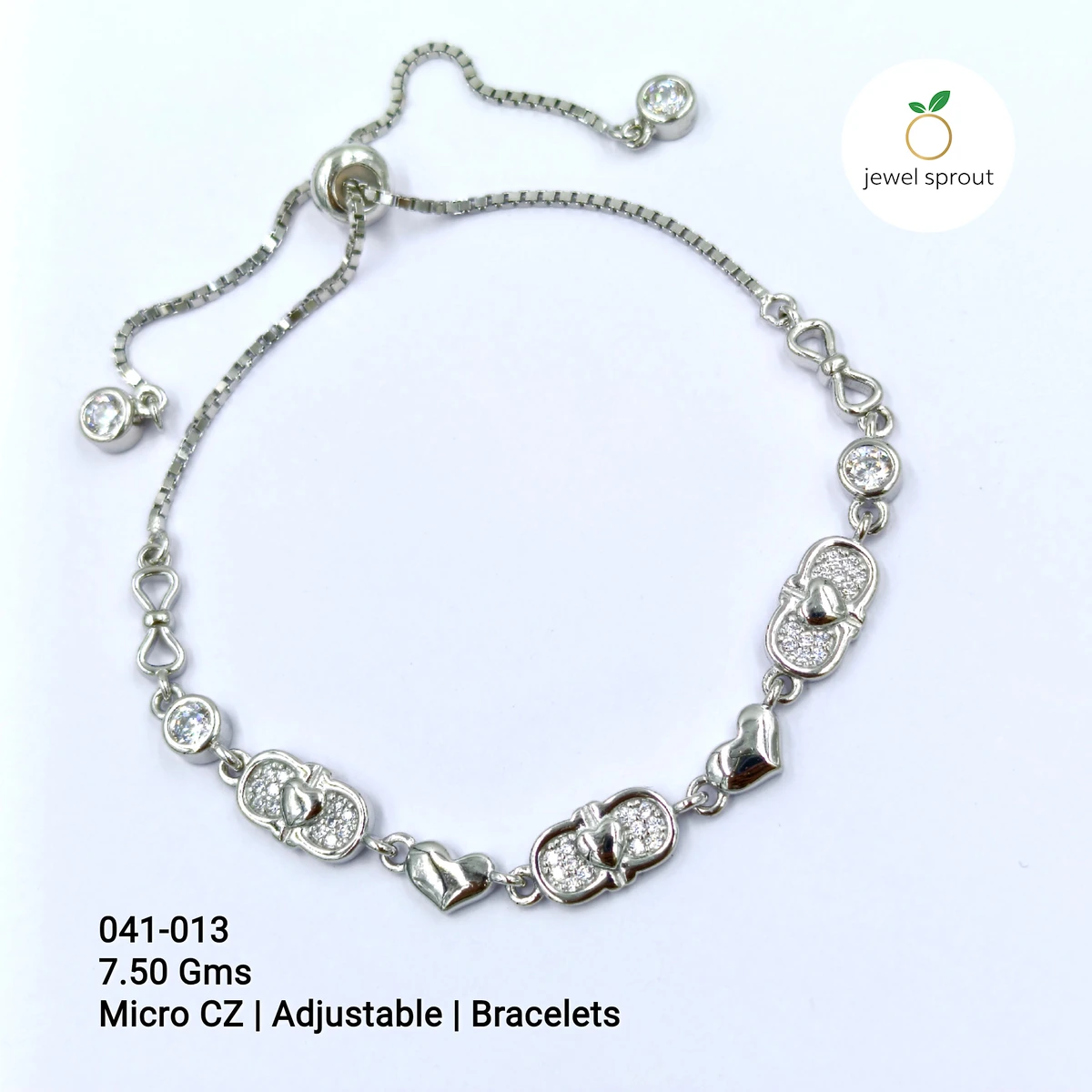 Stylish Micro Adjustable Sterling Silver CZ Bracelet