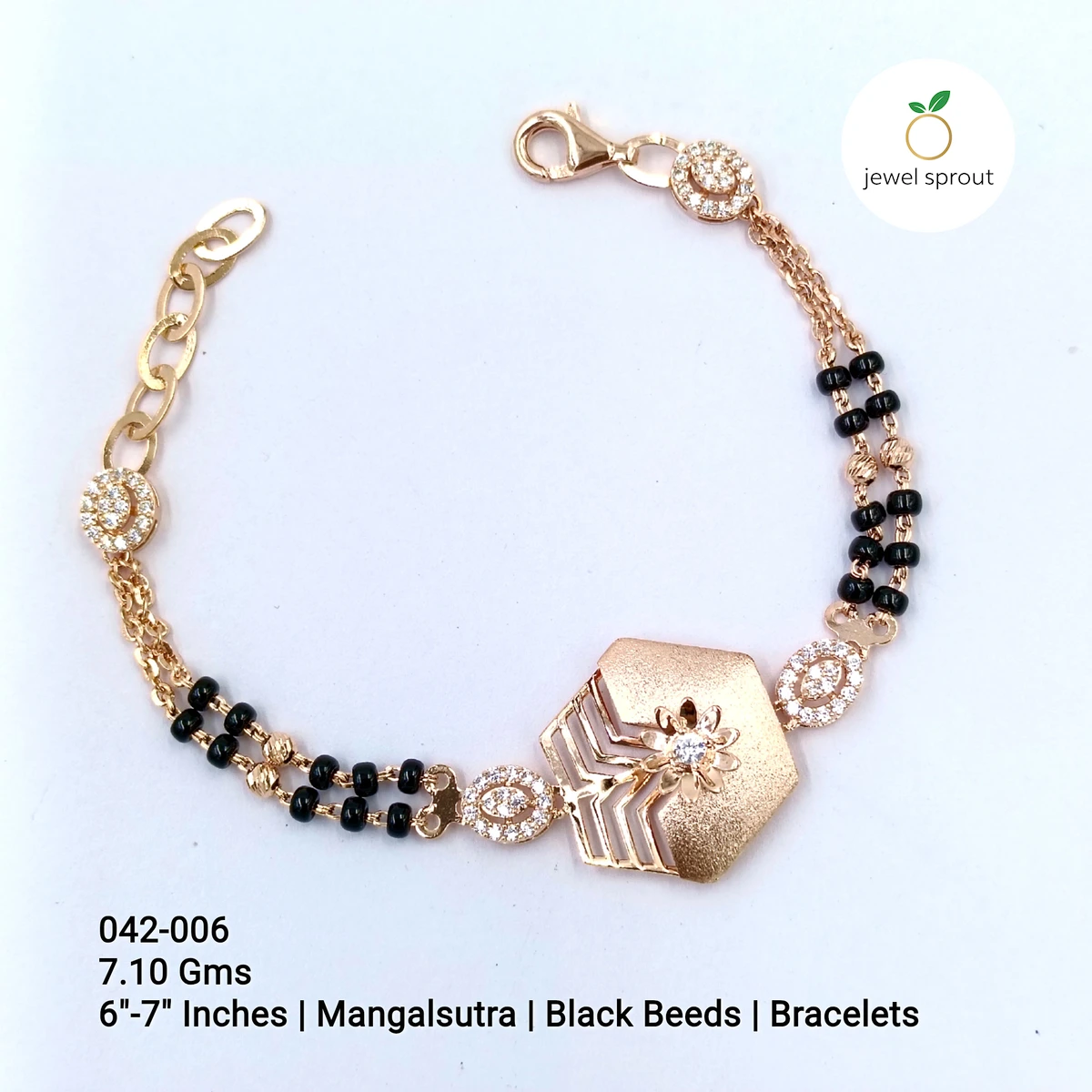 Elegant Italy CNC Hand Mangalsutra Bracelet in Sterling Silver