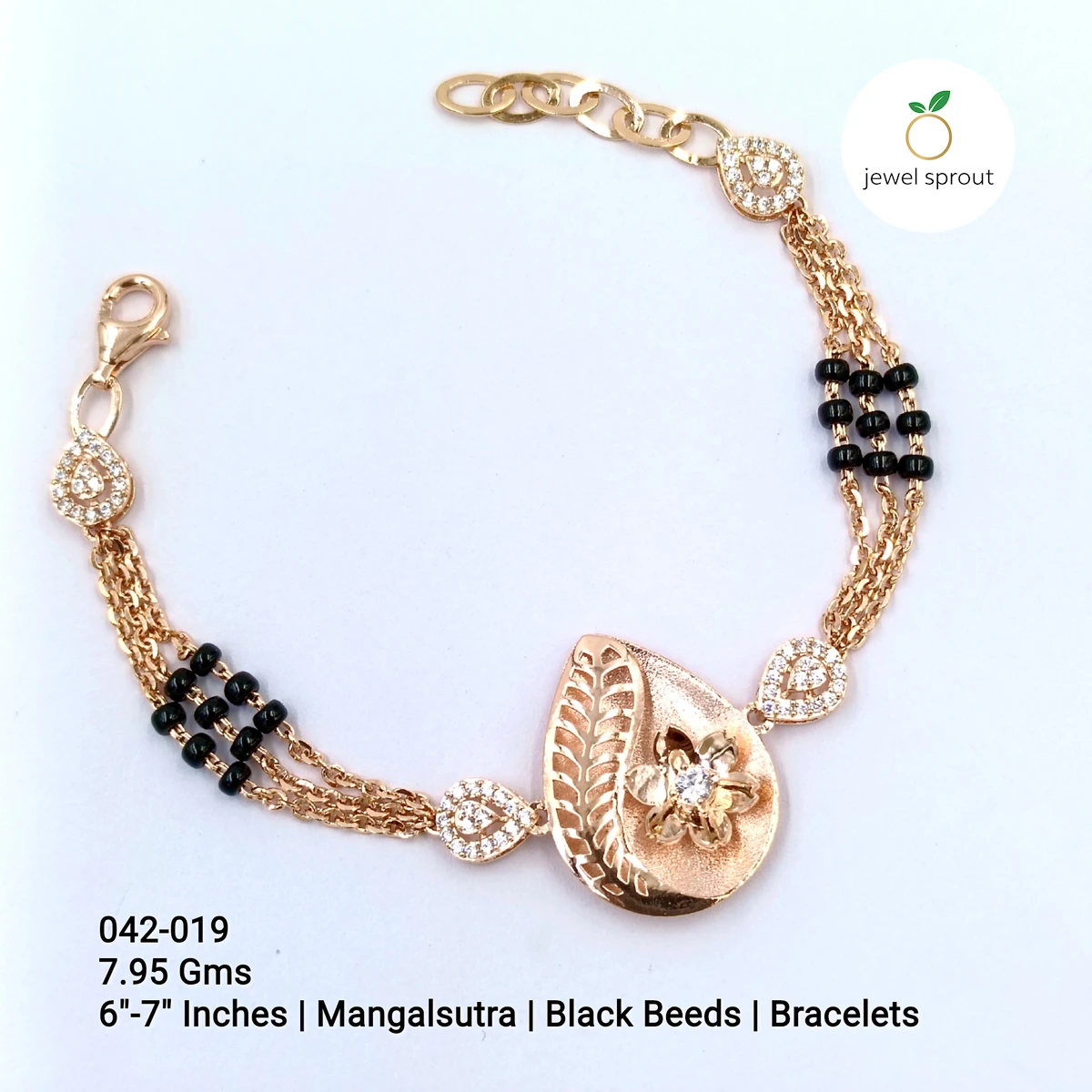 Elegant Italy CNC Hand Mangalsutra Bracelet in Sterling Silver