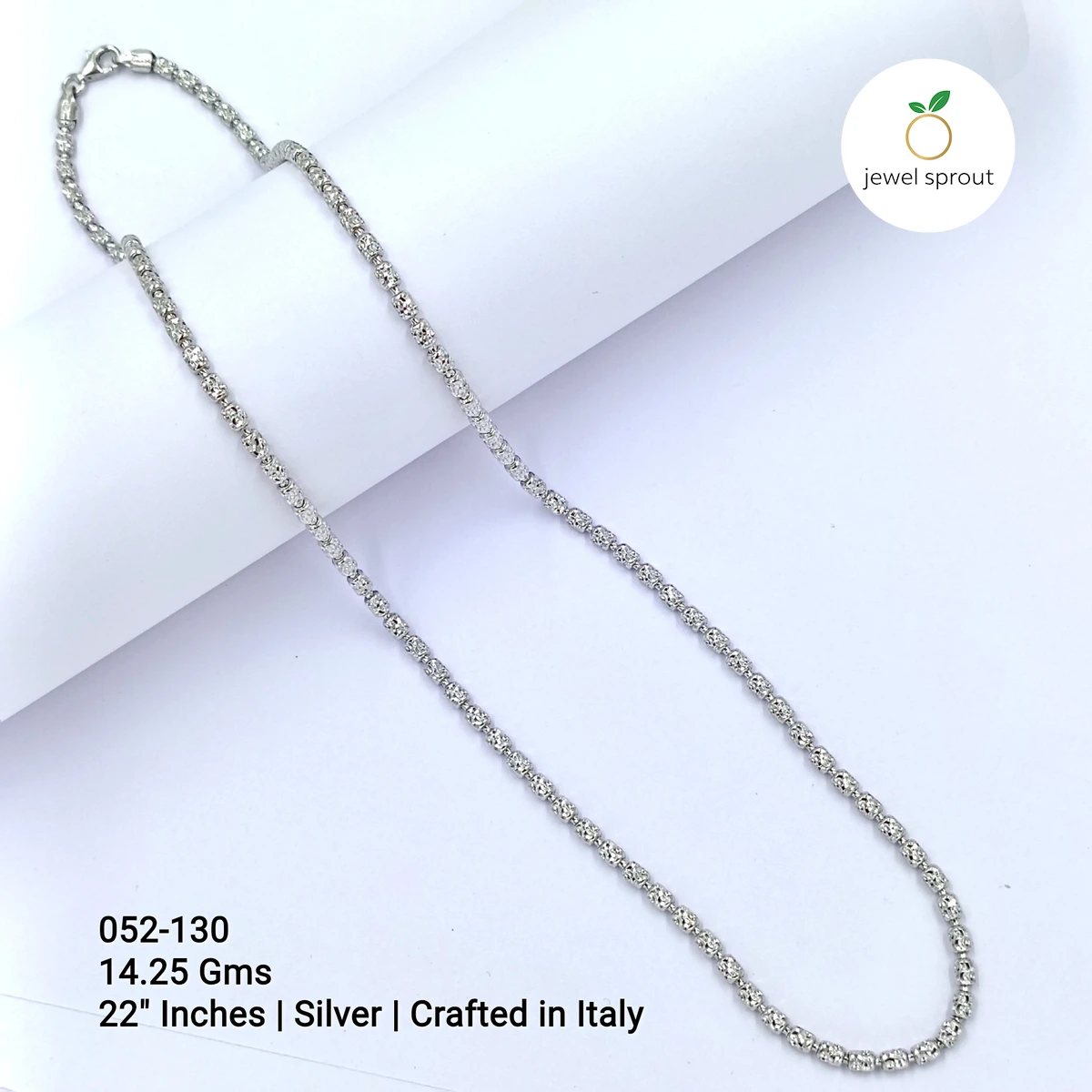 Stylish Italy CNC Ball Chain - 925 Sterling Silver
