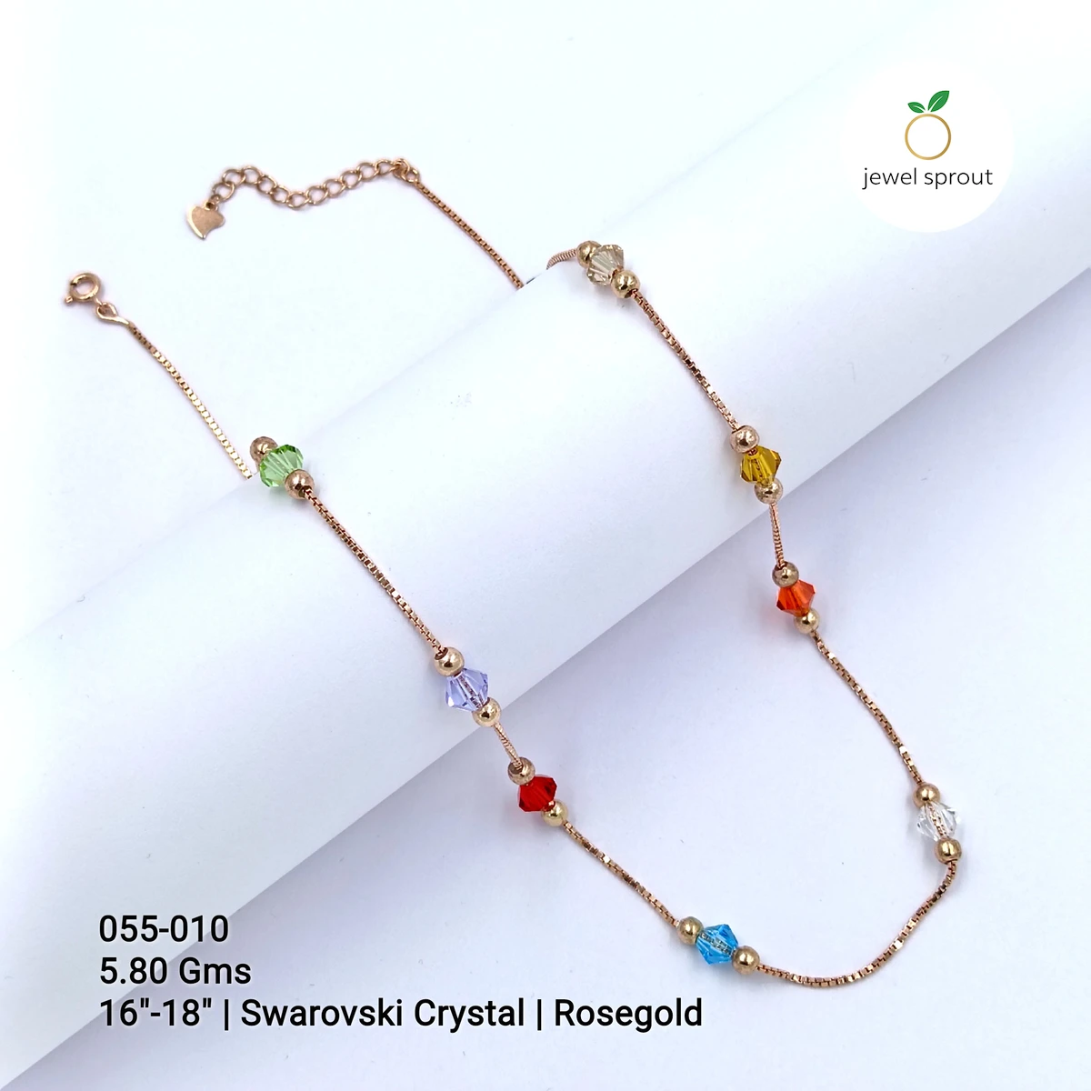 Colourful Swarovski Crystal Chains - Elegant 925 Sterling Silver