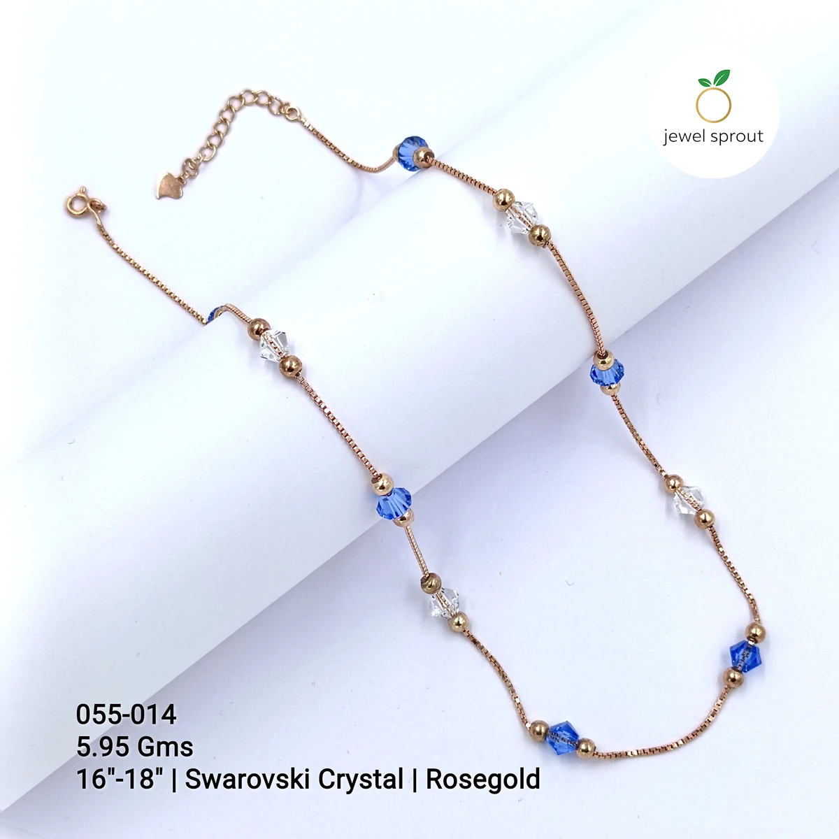 Colorful Swarovski Crystal Chains in 925 Sterling Silver