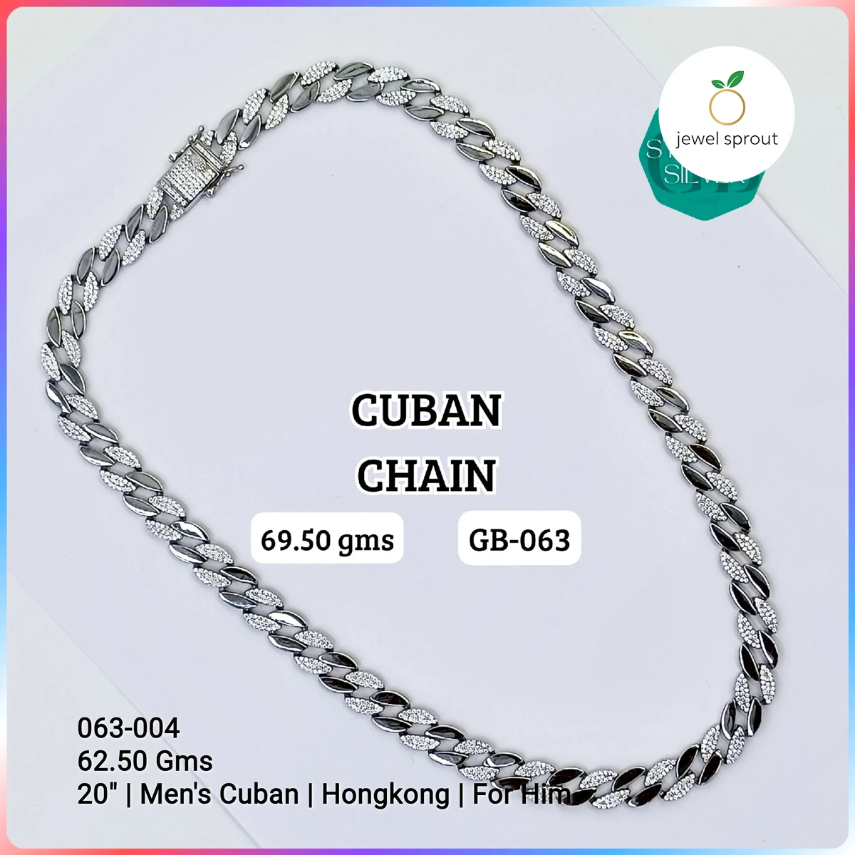 Stylish Cuban Men's Chain - 925 Sterling Silver