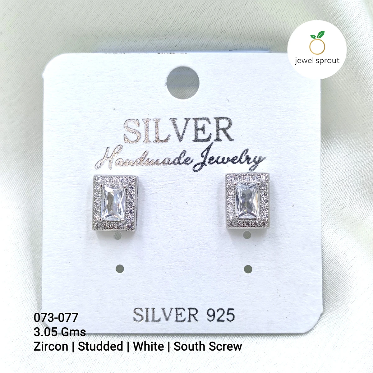 Chic South Screw Colour Solitaire Earrings in 925 Sterling Silver