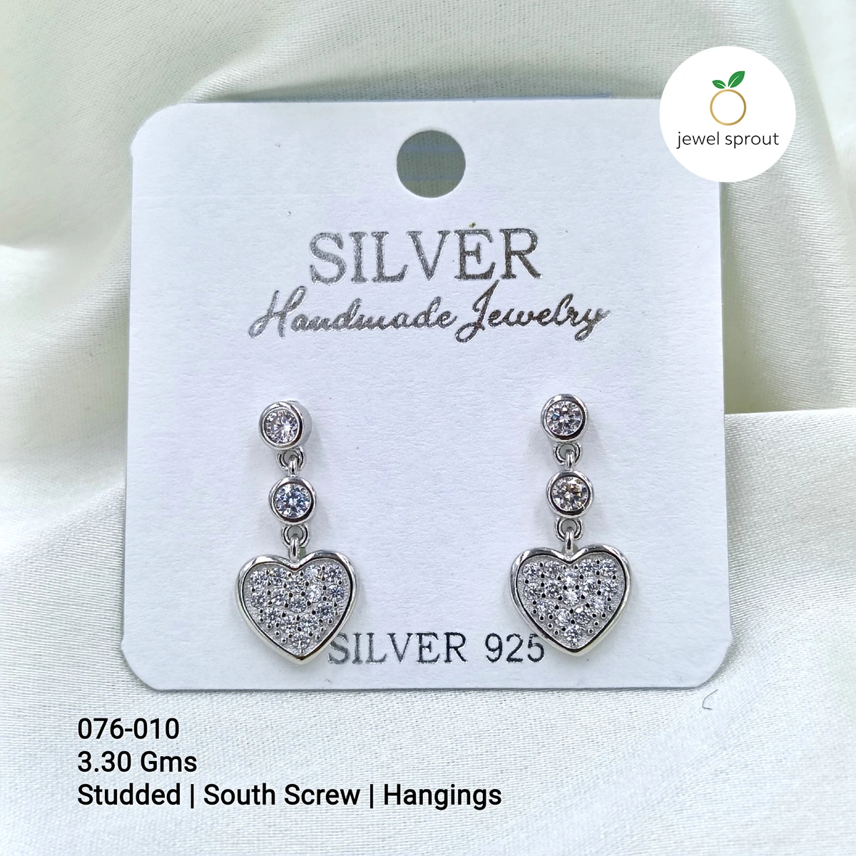 Elegant South Screw Hanging Earrings in 925 Sterling Silver