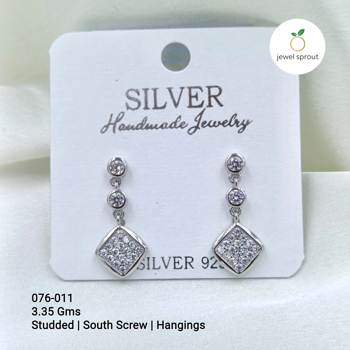 Elegant South Screw Hanging Earrings in 925 Sterling Silver