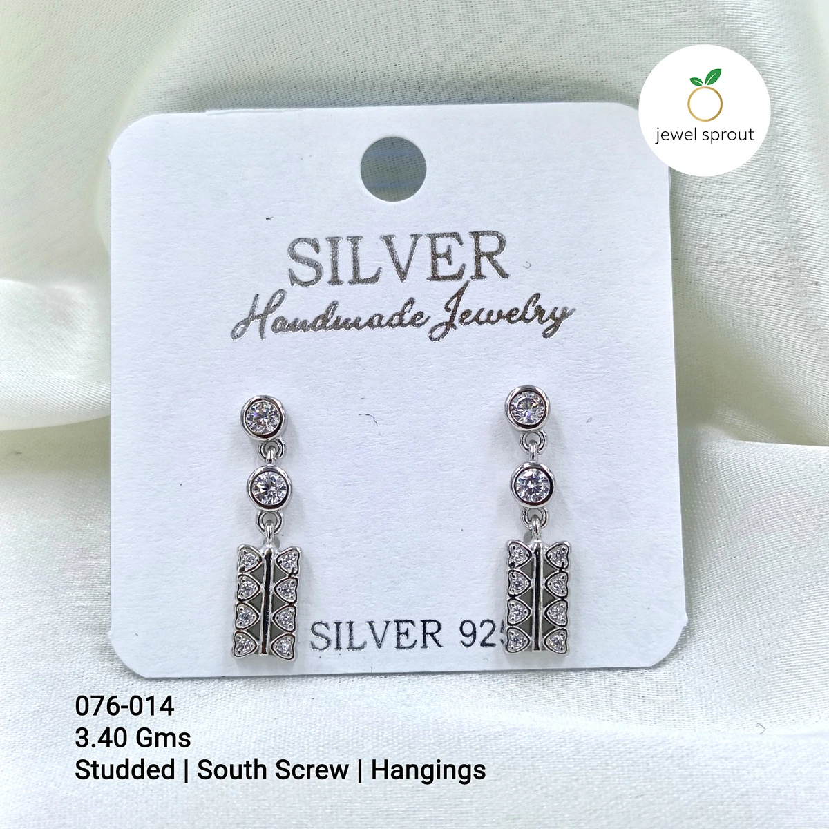 Elegant South Screw Hanging Earrings in 925 Sterling Silver