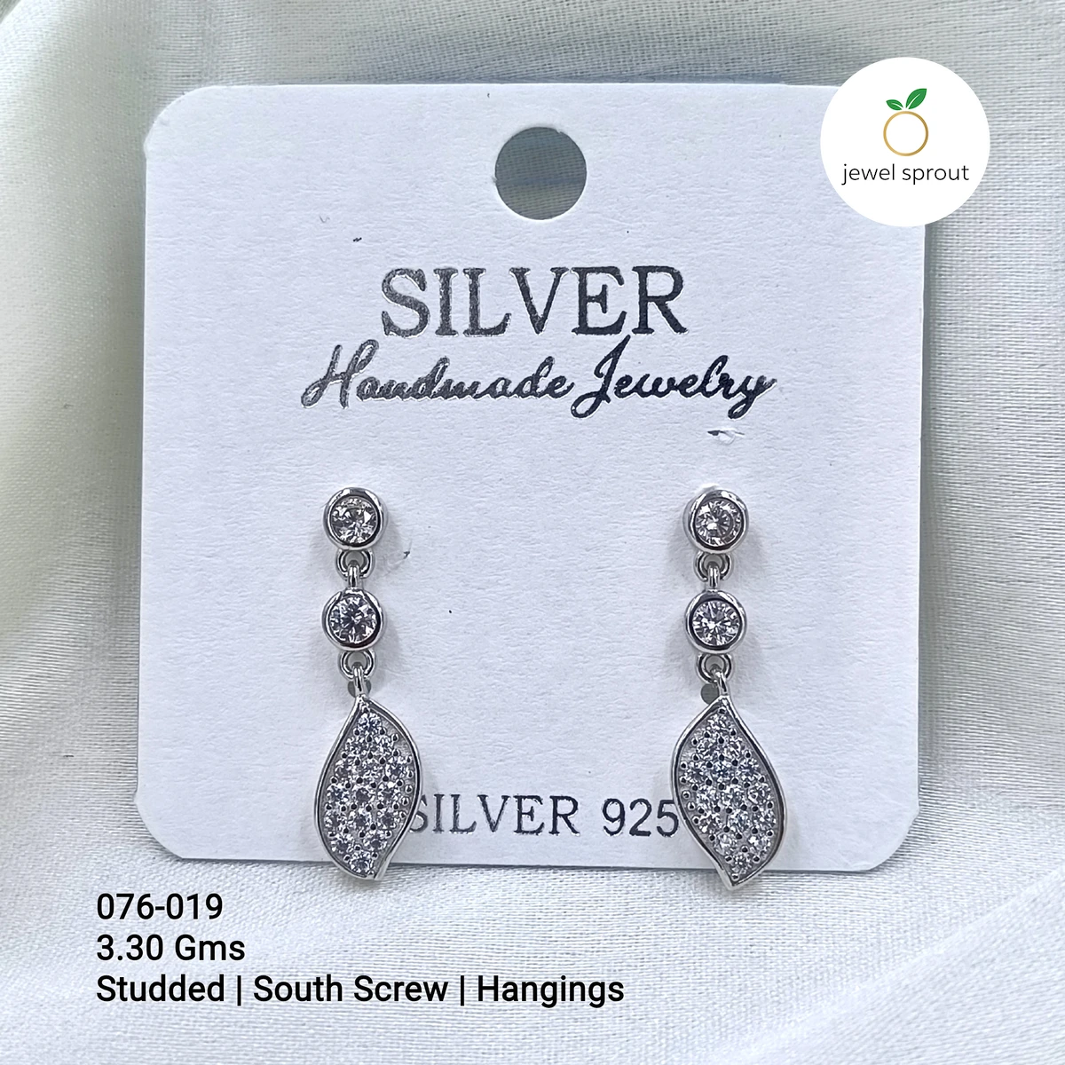 Elegant South Screw Hanging Earrings in 925 Sterling Silver