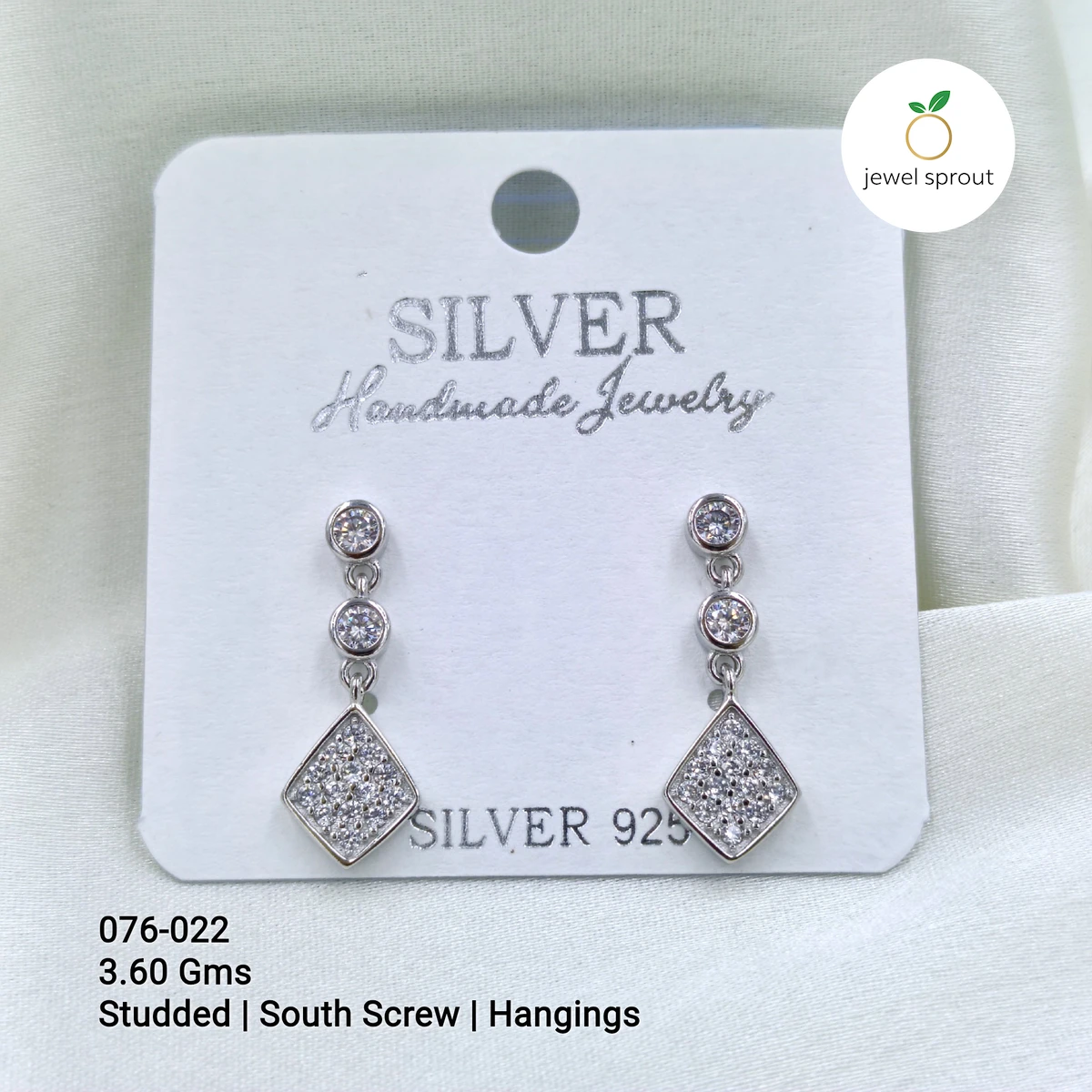 Elegant South Screw Hanging Earrings in 925 Sterling Silver