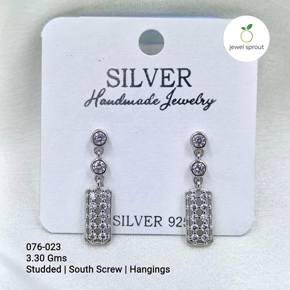 Elegant South Screw Hanging Earrings in 925 Sterling Silver