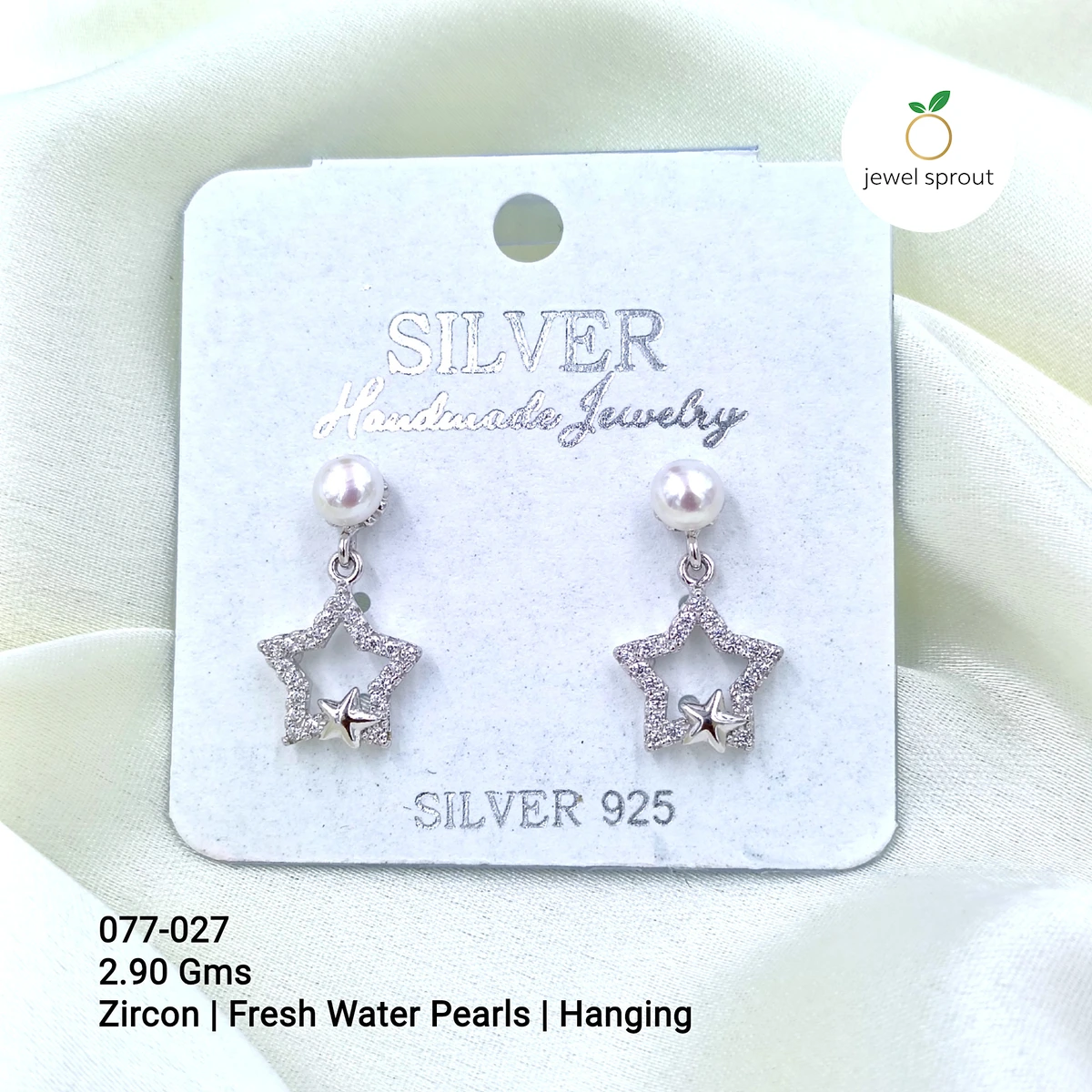 Elegant CZ Pearl Hanging Lightweight Earrings
