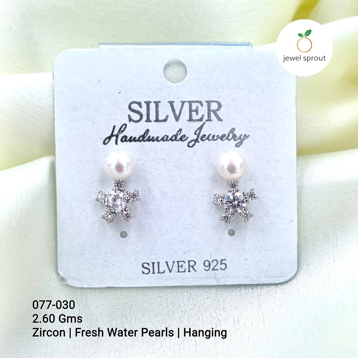 Elegant CZ Pearl Hanging Earrings in Lightweight Design