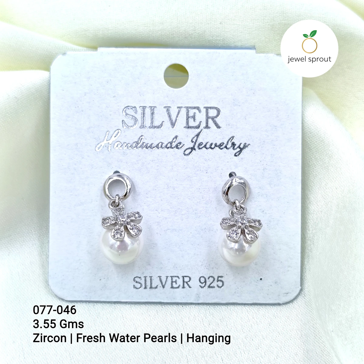 Light Weight CZ Pearl Hanging Earrings - Elegant Design