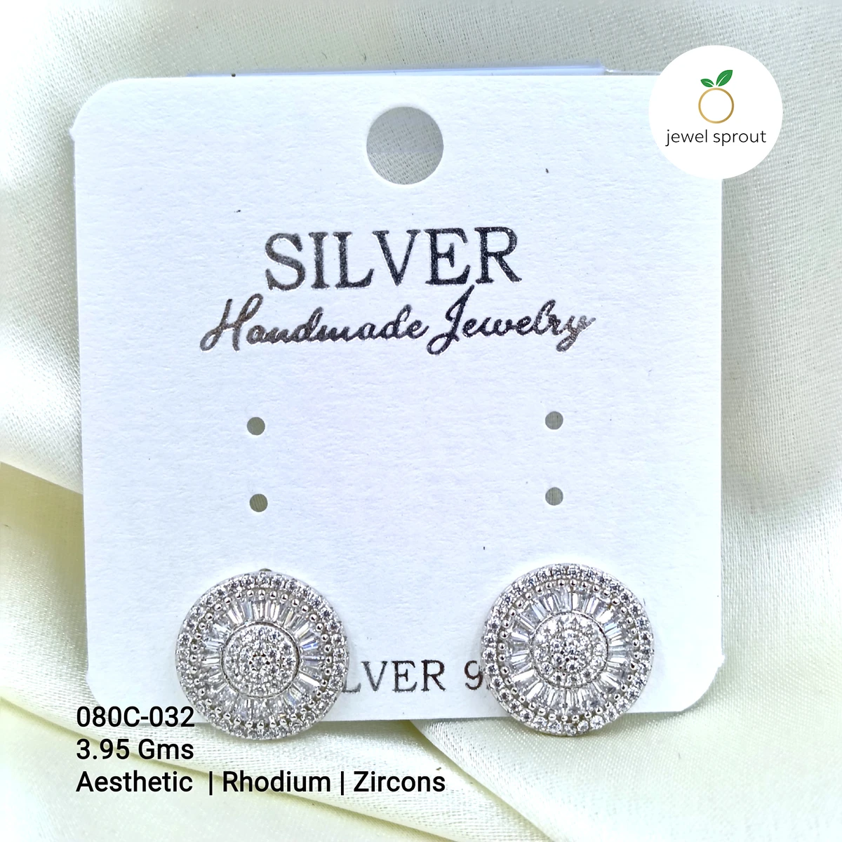 Aesthetic Rhodium MF Premium Earrings with Zircons