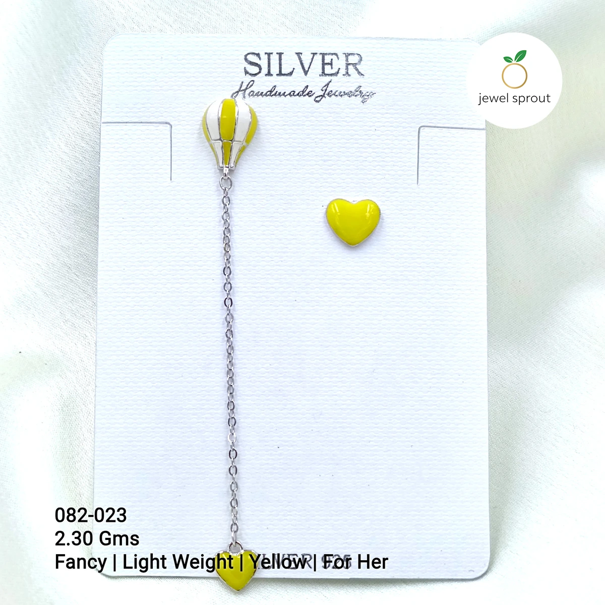 Lightweight Fancy Yellow Earrings for Her - Stylish Design