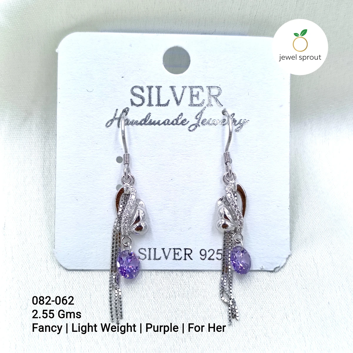 Light Weight Fancy Purple Earrings for Her