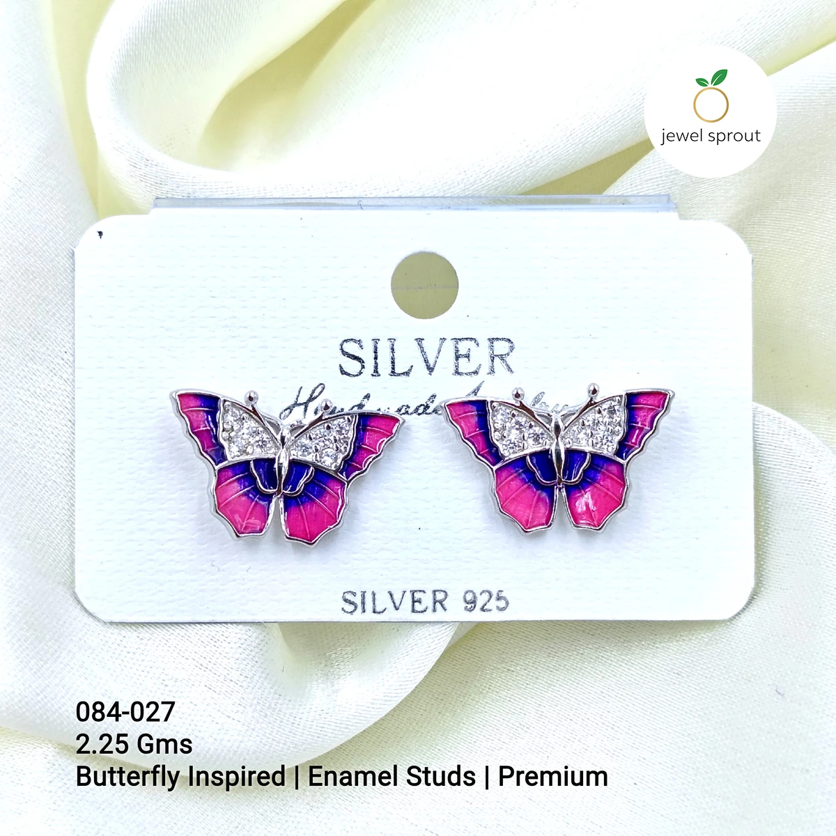 Butterfly Enamel Earrings | Premium 925 Sterling Silver