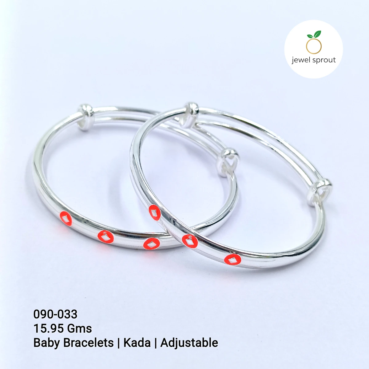 Charming Baby Enamel Kadli in 925 Sterling Silver