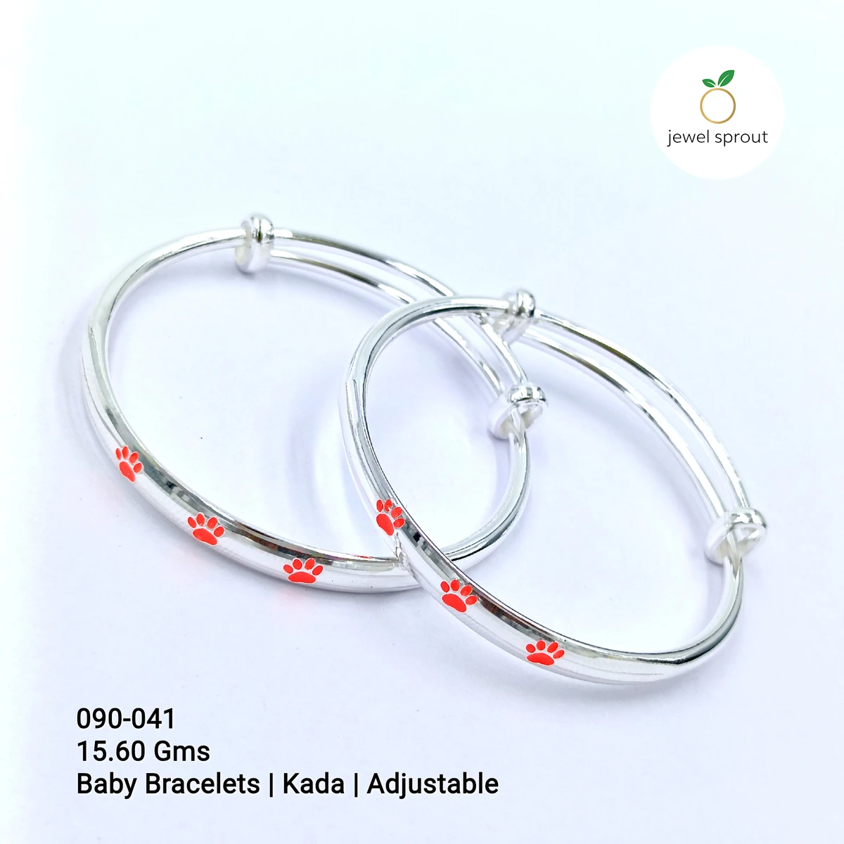 Charming Baby Enamel Kadli - 925 Silver Delight