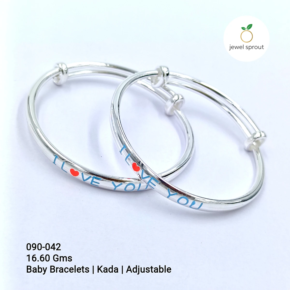 Charming Baby Enamel Kadli in 925 Sterling Silver