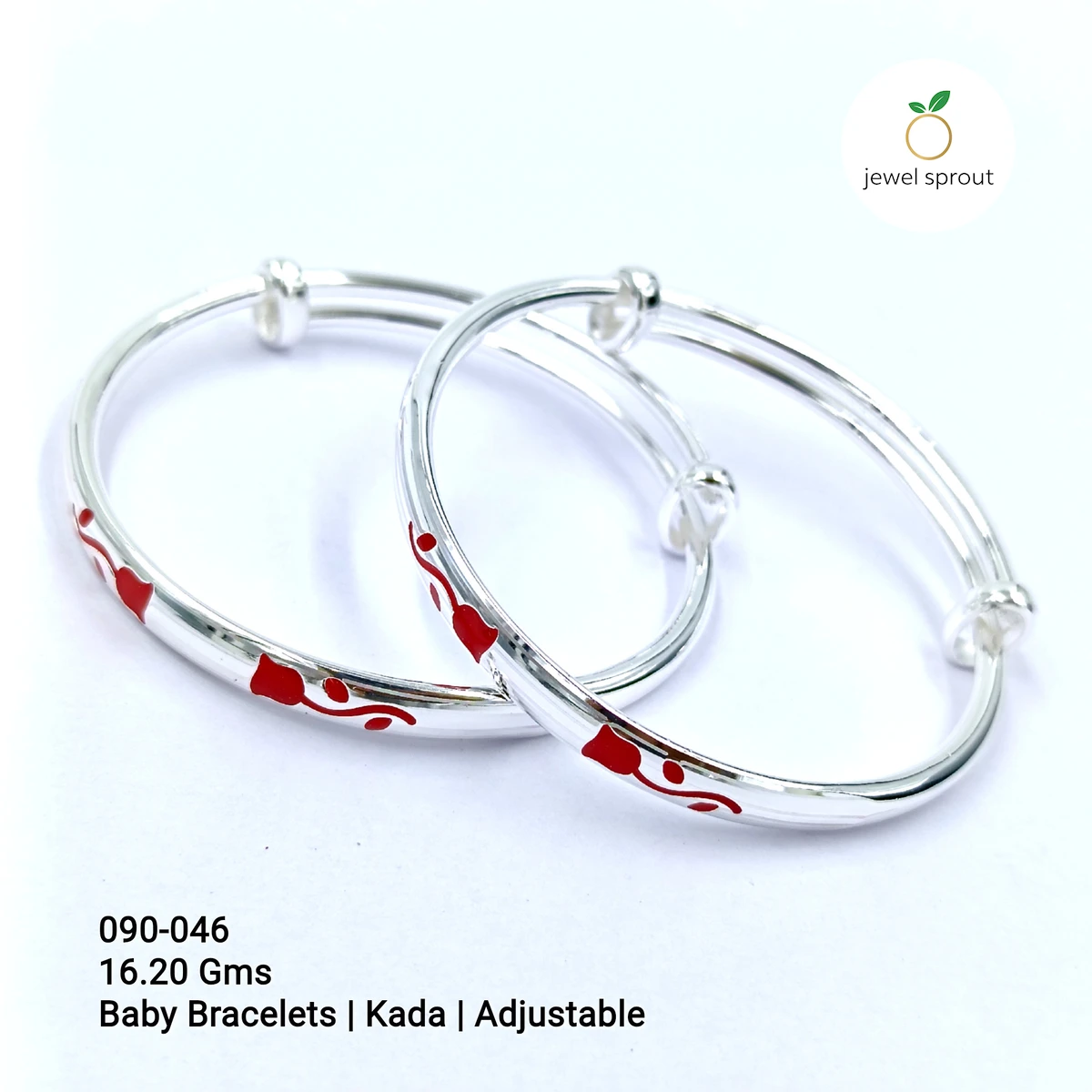 Charming Baby Enamel Kadli in High-Quality Sterling Silver