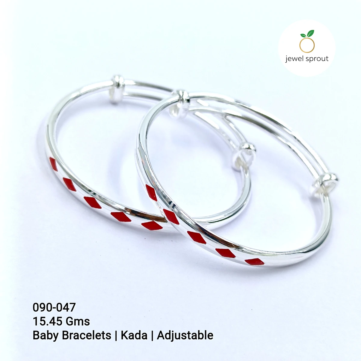 Charming Baby Enamel Kadli in 925 Sterling Silver