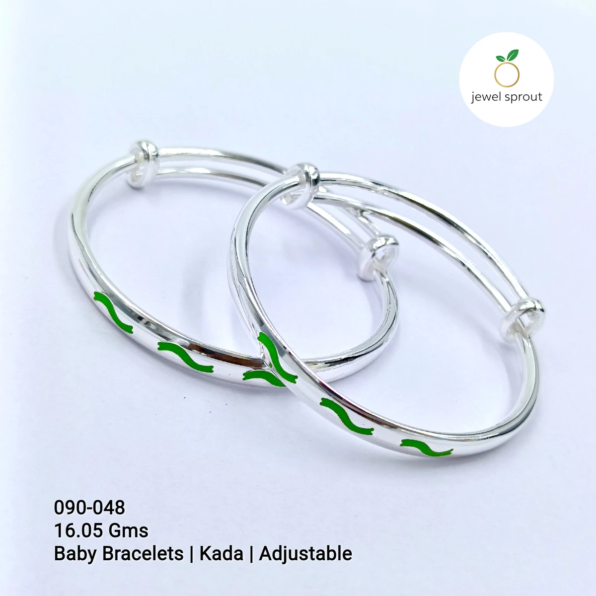 Charming Baby Enamel Kadli in High-Quality 925 Sterling Silver