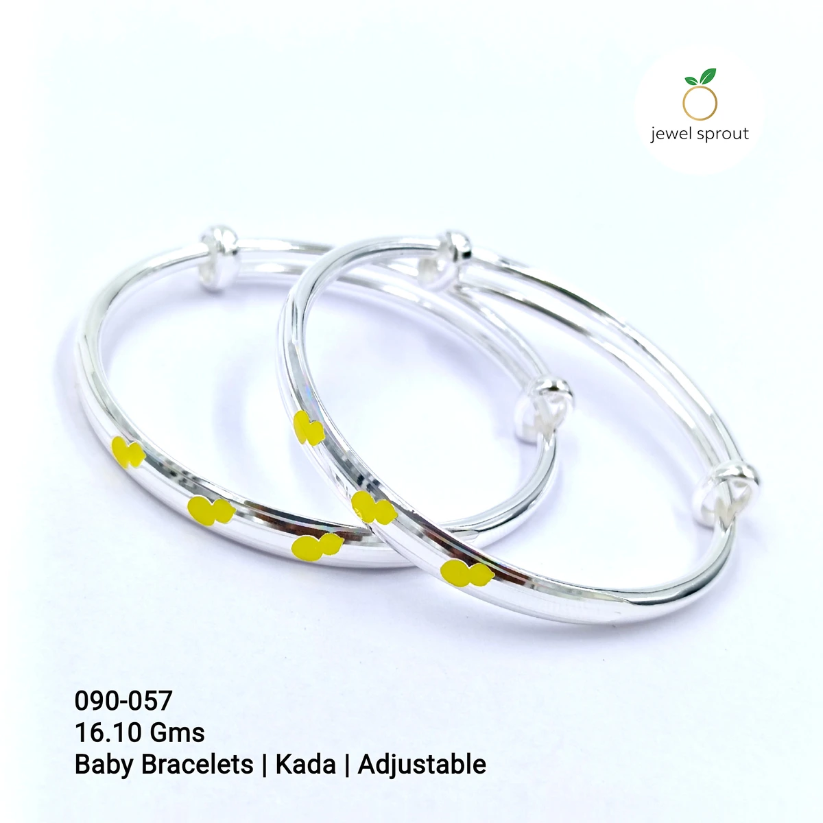 Charming Baby Enamel Kadli in 925 Sterling Silver