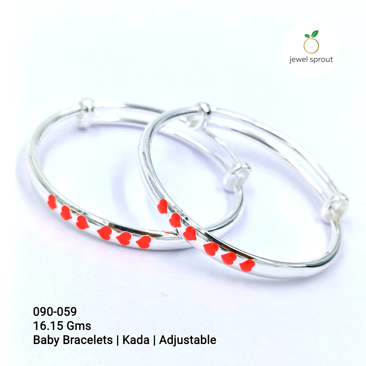 Charming Baby Enamel Kadli in 925 Sterling Silver
