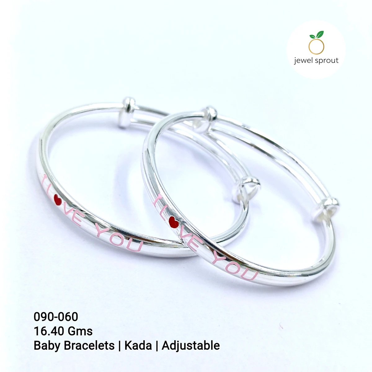 Charming Baby Enamel Kadli in 925 Sterling Silver