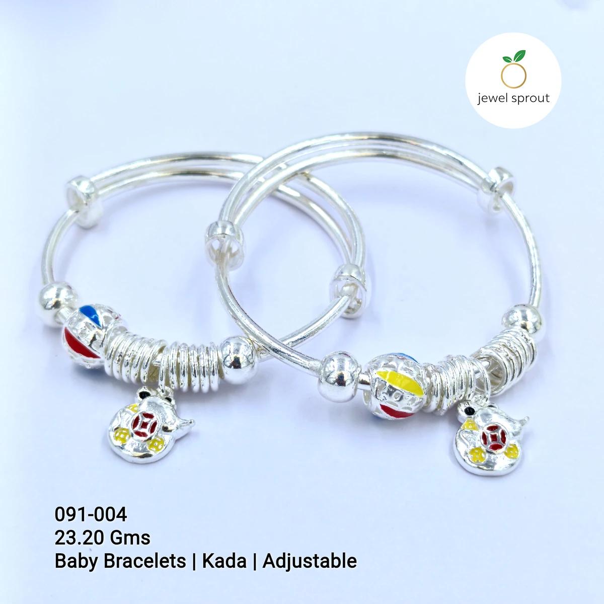 Charming Baby Enamle Kadli A+ in 925 Sterling Silver