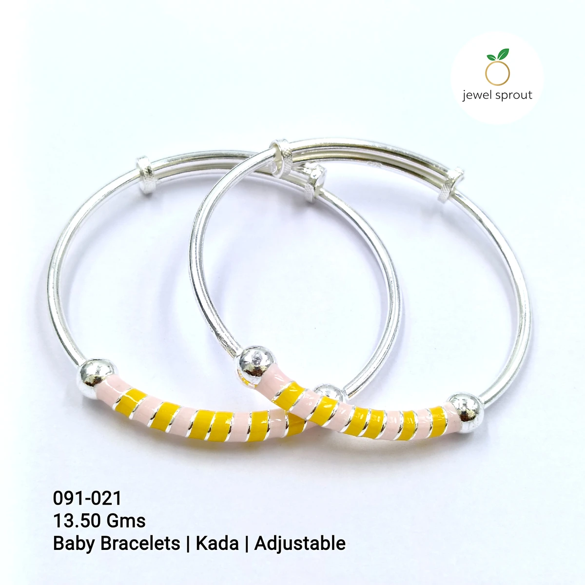 Charming Baby Enamel Kadli A+ in 925 Sterling Silver